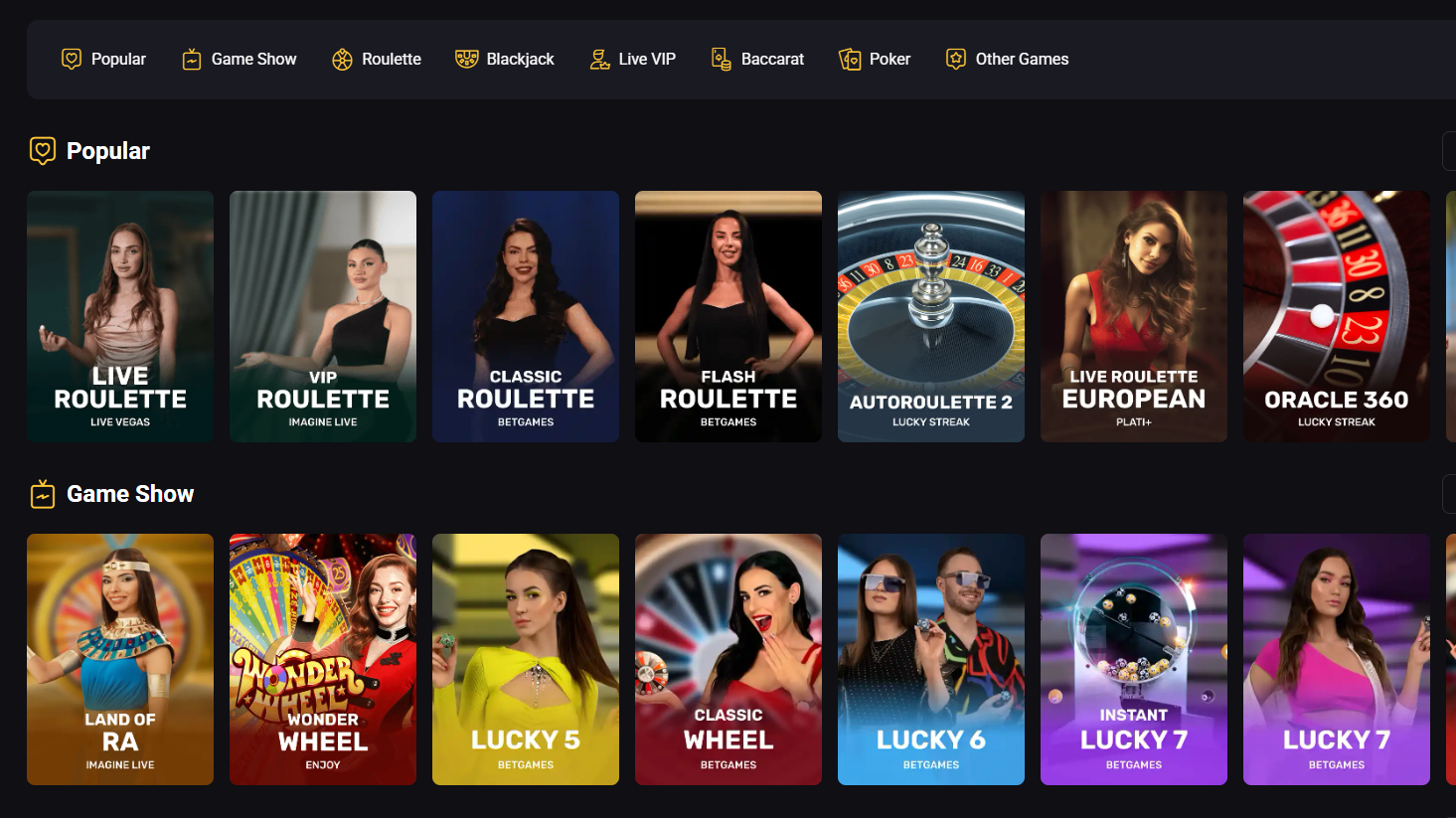 Amonbet Casino Live Dealer